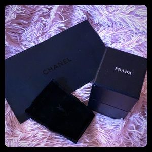 Lot of authentic designer containers and envelope.